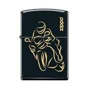 Zippo Lighter - Personalized Custom Message Engraved on Backside for Bike Motorcycle Racing Black Matte #Z5291
