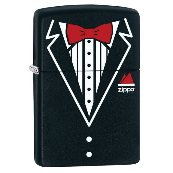 Zippo Lighter - Personalized Custom Message Engraved on Backside for Groomsman Best Man Tuxedo Suits Black Matte #Z5053