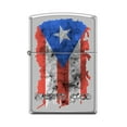 thumbnail image 1 of Zippo Lighter - Personalized Custom Message Engraved on Backside for Puerto Rico Flag Satin Chrome #Z5281, 1 of 7
