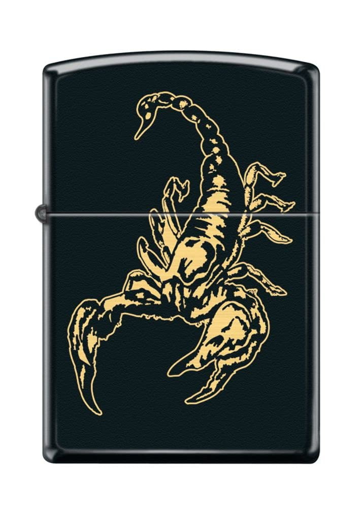 Zippo Lighter - Personalized Custom Message Engraved on Backside for Scorpion Design Black Matte #Z5297