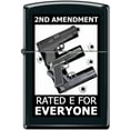 thumbnail image 1 of Zippo Lighter - Personalized Custom Message Engraved on Backside for Amendment Rated E Black Matte #Z5105, 1 of 6