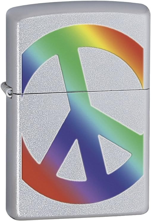 Zippo Lighter - Personalized Custom Message Engraved on Backside for Special Designs Windproof Lighter (Peace Rainbow 24475)