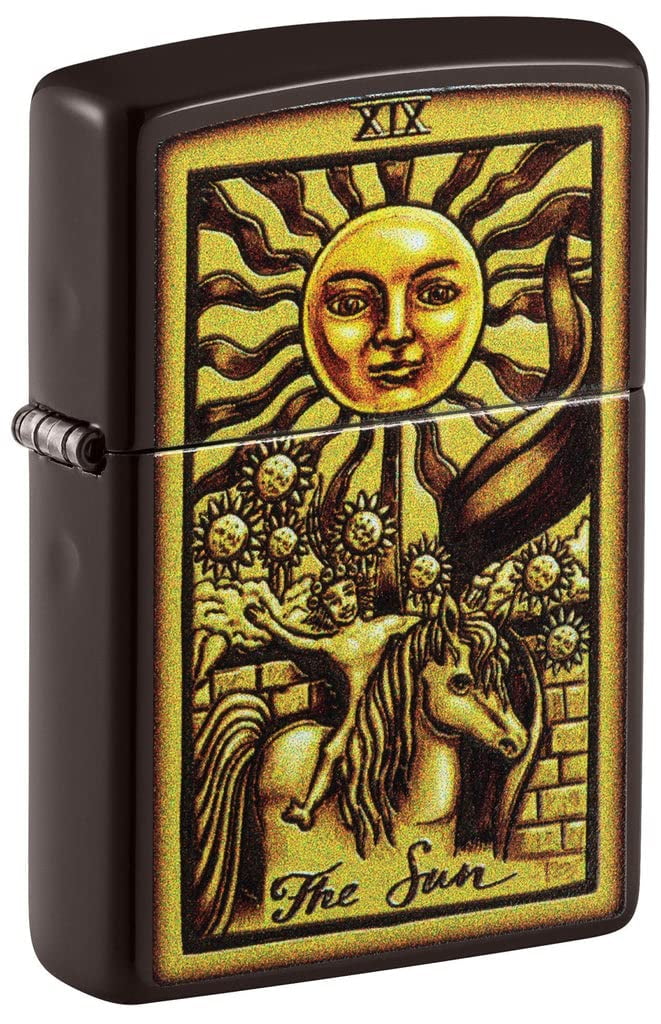 Zippo Lighter - Personalized Custom Message Engraved on Backside for Special Designs Windproof Lighter (The Sun of God 48452)