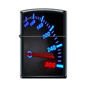 Zippo Lighter - Personalized Custom Message Engraved on Backside for Speedometer Dial Black Matte #Z5134