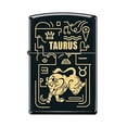 thumbnail image 1 of Zippo Lighter - Personalized Custom Message Engraved on Backside for Taurus Zodiac Black Matte #Z5308, 1 of 7