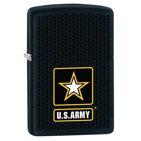 Zippo Lighter - Personalized Custom Message Engraved on Backside for U.S. Army USA Military Black Matte #Z5106