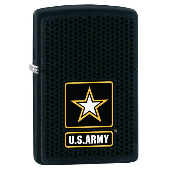 Zippo Lighter - Personalized Custom Message Engraved on Backside for U.S. Army USA Military Black Matte #Z5106