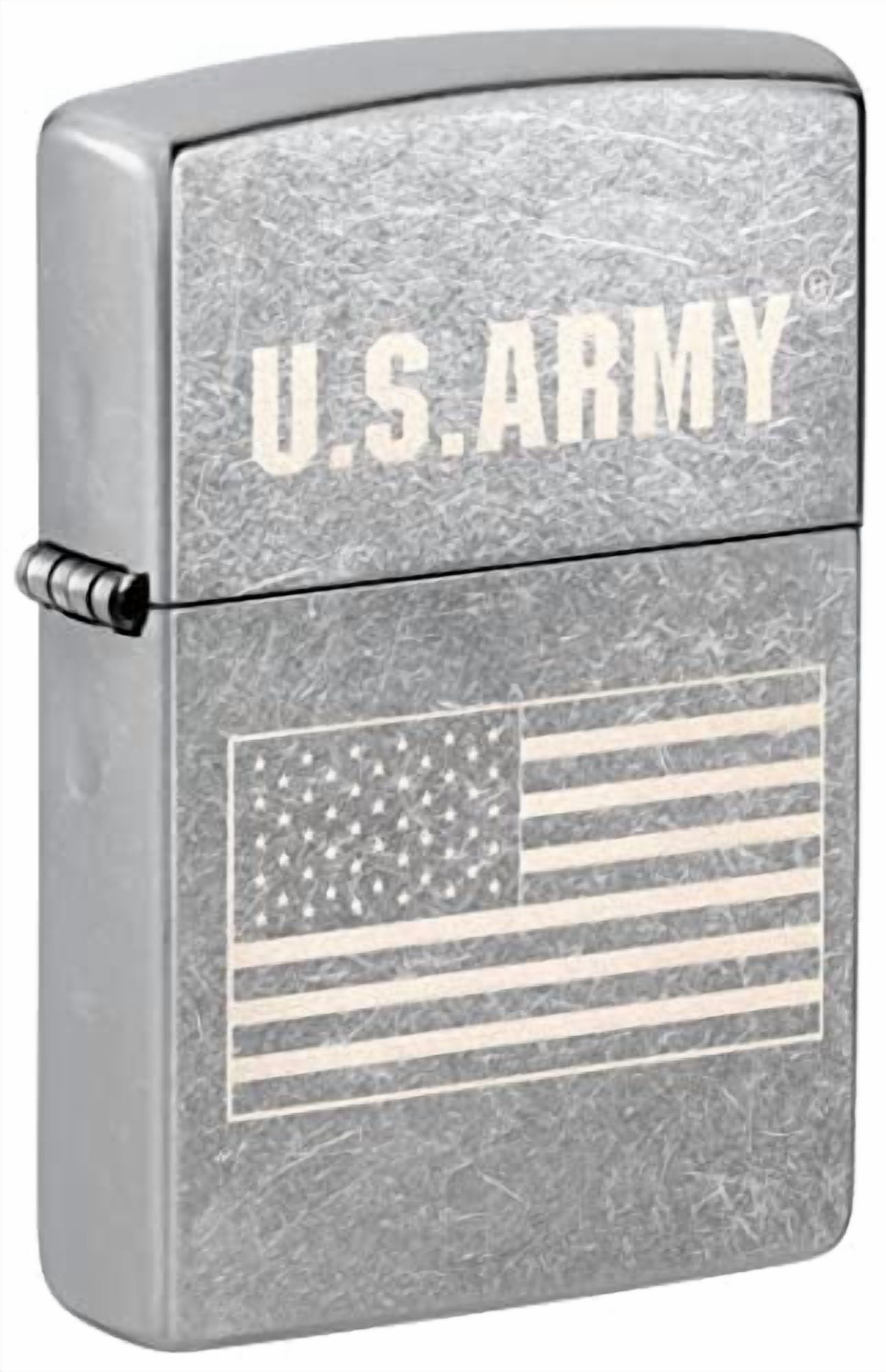 Zippo Lighter -Personalized Custom Message Engraved on Backside for U.S. Army USA Military Windproof Lighter (US Flag Laser #48557)