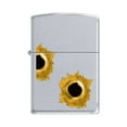 thumbnail image 1 of Zippo Lighter -Personalized Customize Message Engrave on Backside for Barrett Smythe Bullet Holes Satin Chrome #Z5343, 1 of 10