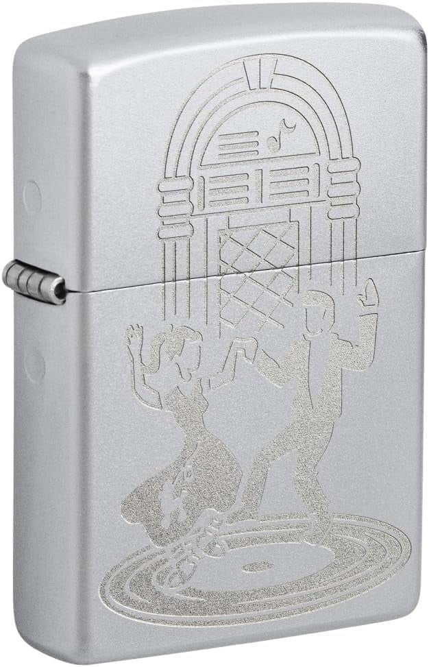 Zippo Lighter - Personalized Customize Message Engrave on Backside for Black Light Design (Swing Dancing Couple 48728)