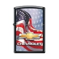 thumbnail image 1 of Zippo Lighter -Personalized Customize Message Engrave on Backside for Chevy Chevrolet Patriotic Flag Stars Black Matte #Z5323, 1 of 10