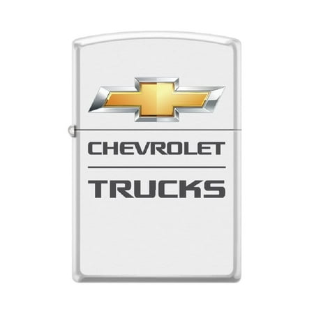 Zippo Lighter -Personalized Customize Message Engrave on Backside for Chevy Chevrolet Trucks Cars Bowties Automobiles White Matte #Z5333