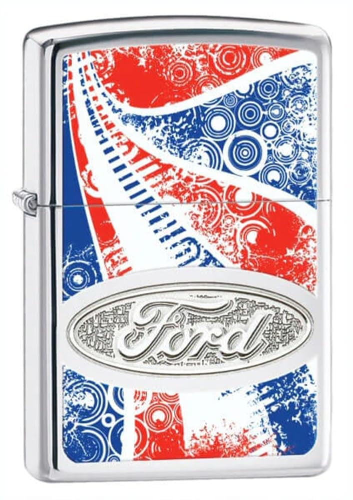 Zippo Lighter - Personalized Customize Message Engrave on Backside for Ford Design Zippo Lighter (Ford Oval 24946)