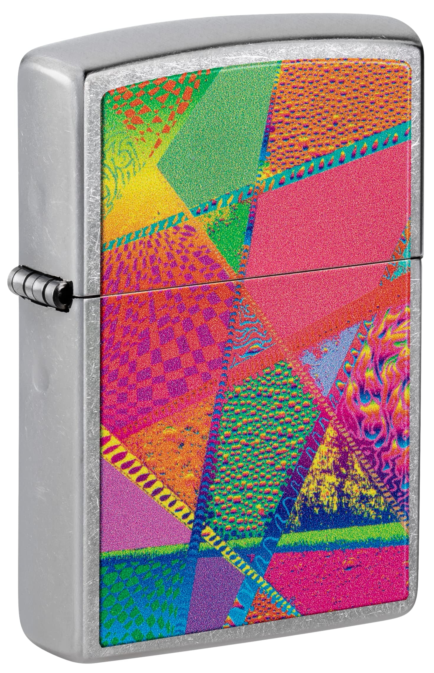 Zippo Lighter - Personalized Customize Message Engrave on Backside for Geometric Patterns (Neon Texture 48498)