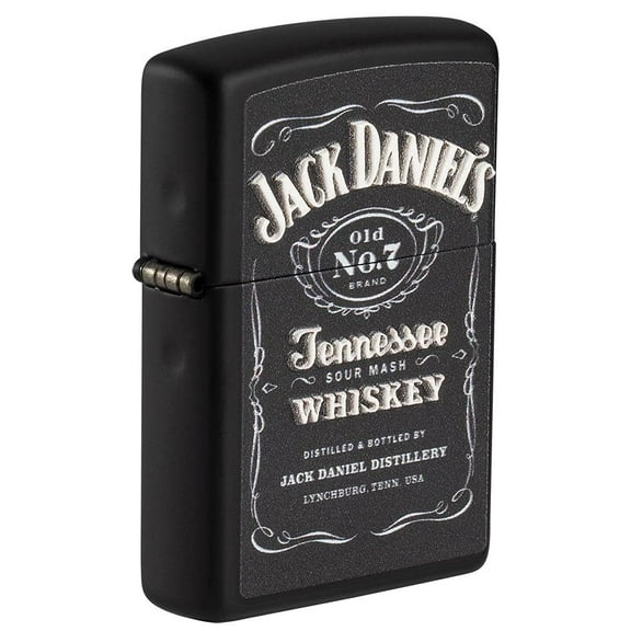 Zippo Lighter - Personalized Customize Message Engrave on Backside for Jack Daniel's Texture Print Black Matte Windproof Lighter #49281