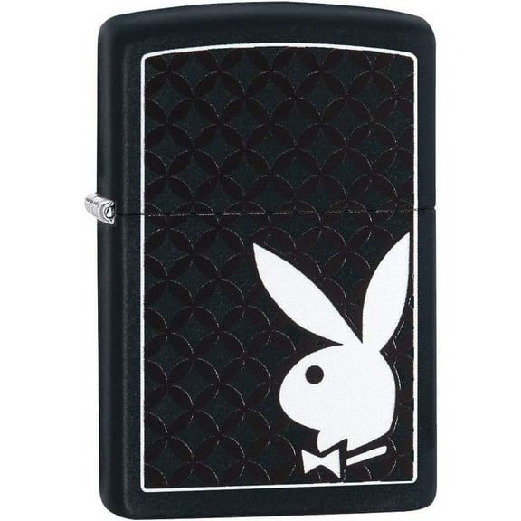 Zippo Lighter - Personalized Customize Message Engrave on Backside for Playboy Bunny (Black 29578)