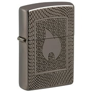 Zippo Lighter - Personalized Customize Message Engrave on Backside for Zippo Brand Design Logo Lighter Armor Black Ice 48569