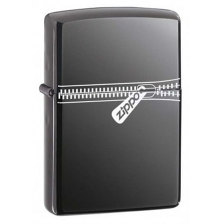 Zippo Lighter - Personalized Customize Message Engrave on Backside for Zippo Brand Design Logo Lighter (Black Ice #21088)