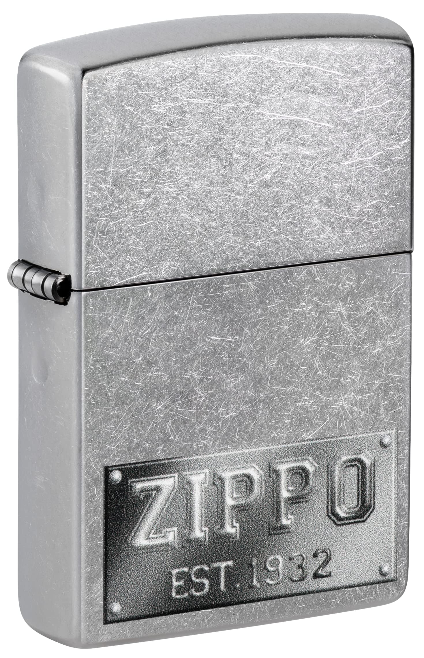 Zippo Lighter - Personalized Customize Message Engrave on Backside for Zippo Brand Design Logo Lighter (Zippo Est. 1932 Plate 48487)