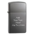 thumbnail image 1 of Zippo Lighter - Personalized Customize Message Engrave on Slim Size Windproof Lighter (Black Ice #20492), 1 of 7