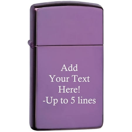 Zippo Lighter - Personalized Customize Message Engrave on Slim Size Windproof Lighter (Purple Abyss #28124)