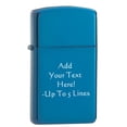 thumbnail image 1 of Zippo Lighter - Personalized Customize Message Engrave on Slim Size Windproof Lighter (Sapphire #20494), 1 of 9