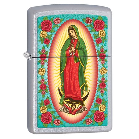Zippo Lighter- Personalized Engraved Message on Backside Cross Prayer Design Windproof Lighter (Mary Guadalupe Prayer #Z5088)