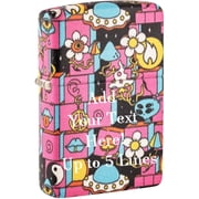 Zippo Lighter - Personalized Message Engraved Backside Woman Pop Art Windproof Lighter Abstract Art Design 48779