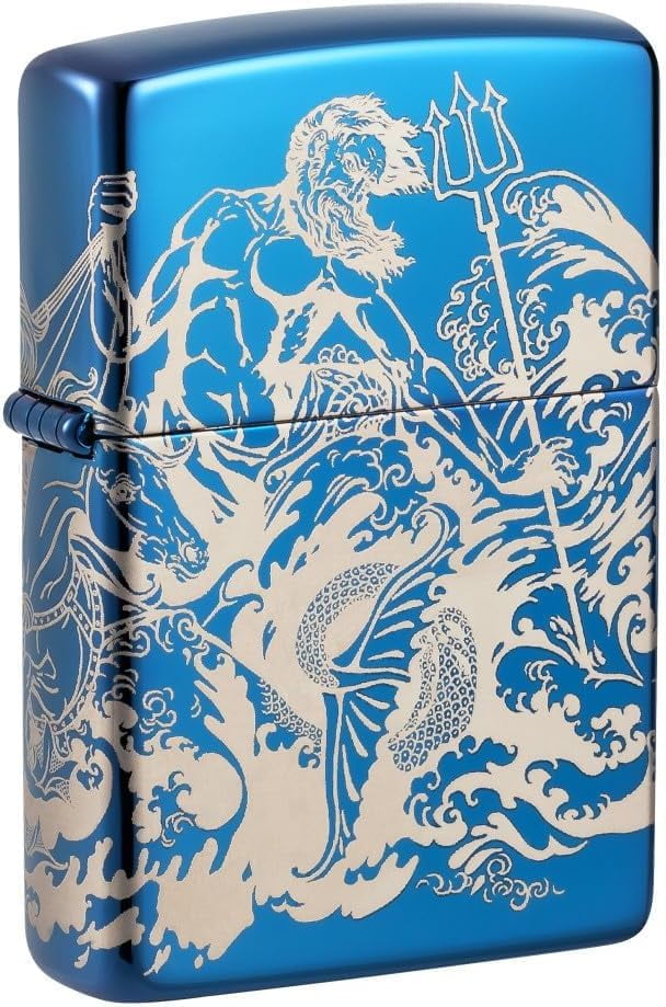 Zippo Lighter - Personalized Message Engraved Backside on Viking Design Windproof Lighter (Atlantis Greek Mythology 48787)