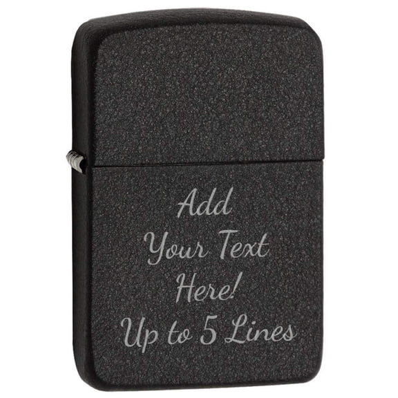 Zippo Lighter - Personalized Message Engraved Black Crackle 1941 Replica (1941 Black Crackle) #28582