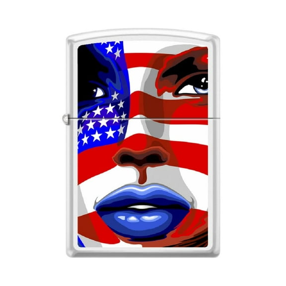 Zippo Lighter - Personalized Message Engraved on Backside Americana Eagle USA Flag Patriotic Windproof Lighter (Stars and Stripes Face #Z6003)