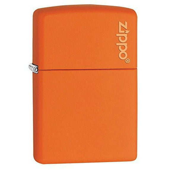 Zippo Lighter - Personalized Message Engraved on Backside Customized Orange Matte with Logo Windproof Lighter #231ZL