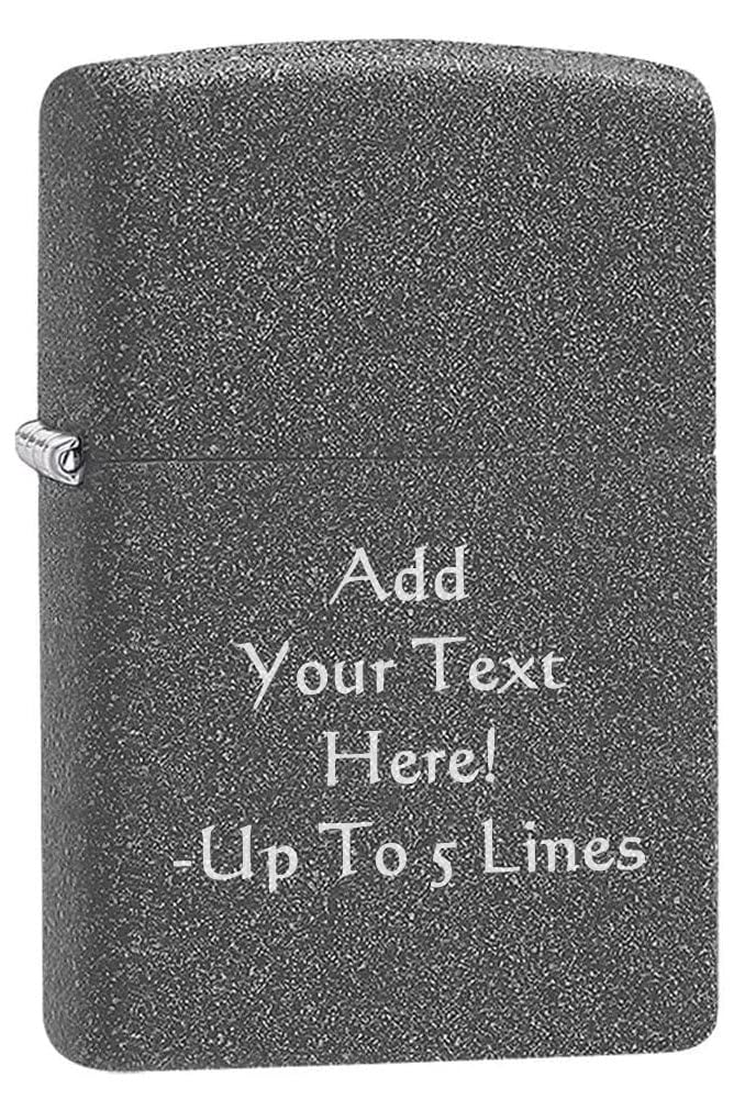 Zippo Lighter - Personalized Message Engraved on Backside Unique Colored Windproof Lighter (Iron Stone #211)
