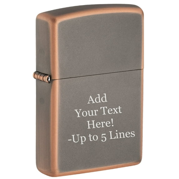 Zippo Lighter - Personalized Message Engraved on Backside Unique Colored Windproof Lighter (Rustic Bronze #49839)