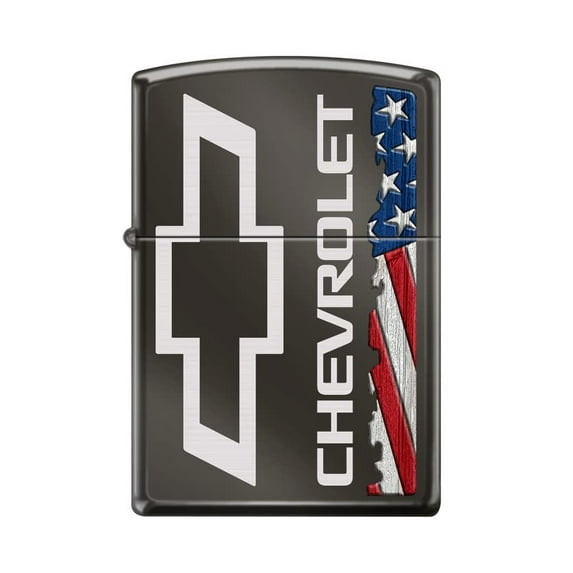 Zippo Lighter - Personalized Message Engraved on Backside for Chevy Chevrolet Windproof Lighter (Chevrolet USA Flag #Z5359)
