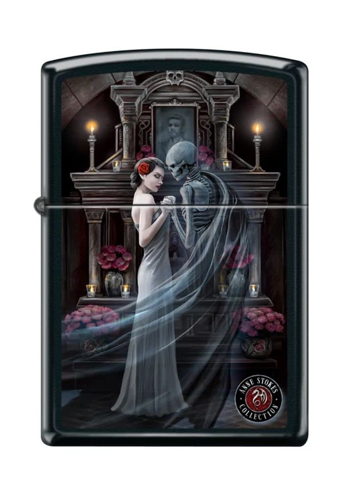 Zippo Lighter - Personalized Message Engraved on Backside for Skull Series2 Windproof Lighter (Skeleton Woman Ghost Dancing #Z5243)