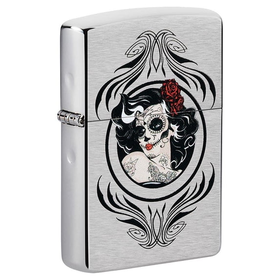 Zippo Lighter - Personalized Message Engraved on Backside for Skull Series2 Windproof Lighter (The Dead Girl 49253)