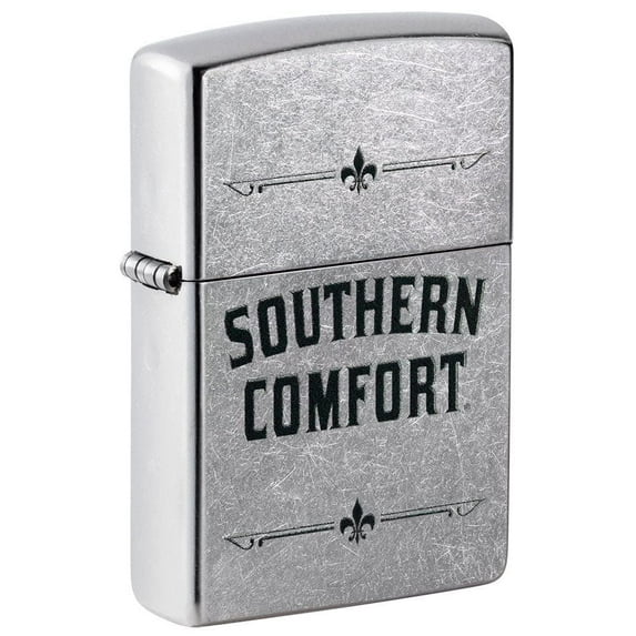Zippo Lighter - Personalized Message Engraved on Backside for Southern Comfort Logo (Street Chrome #49824)