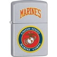 thumbnail image 1 of Zippo Lighter - Personalized Message Engraved on Backside for U.S. Marine Corps USMC Windproof Zippo Lighter (Satin Marines #Z108), 1 of 9