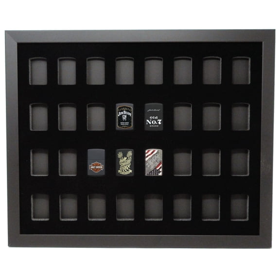 Zippo Lighter Picture Display Wall Frame, Holds 32 Lighters (Not Included) Made in the USA