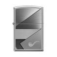 thumbnail image 1 of Zippo Lighter- Pipe Design Pipe Insert Windproof Lighter (Metal Design Brush Chrome #Z5550), 1 of 7