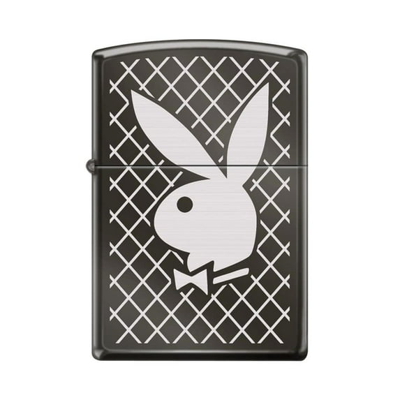Zippo Lighter- Playboy Rabbit Head Black Ice Windproof Lighter #Z5294