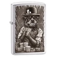 thumbnail image 1 of Zippo Lighter- Poker Dog Brushed Chrome Windproof Lighter #Z5047, 1 of 6