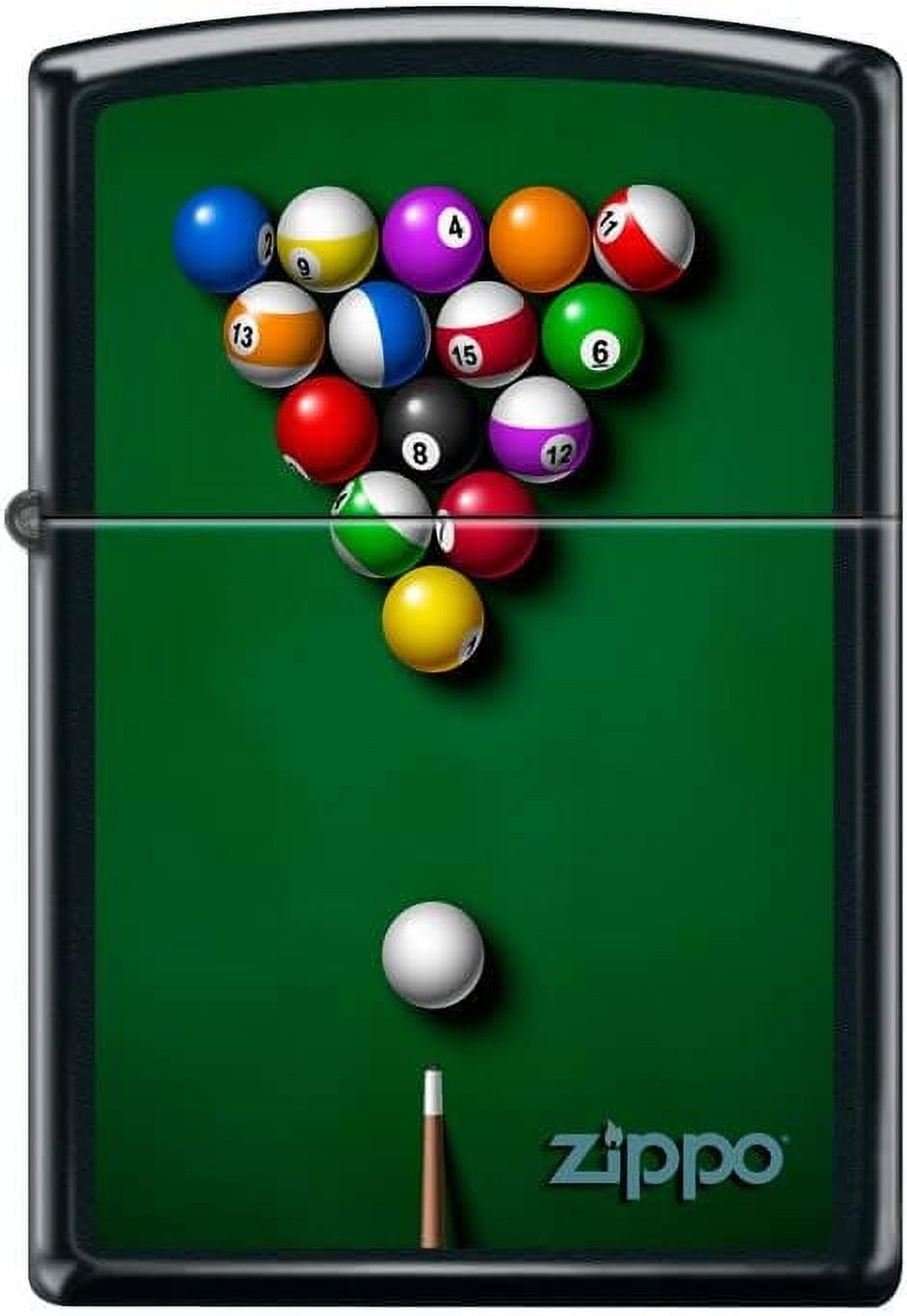 Zippo LighterPool Table and Balls Black Matte Windproof Lighter Z5477