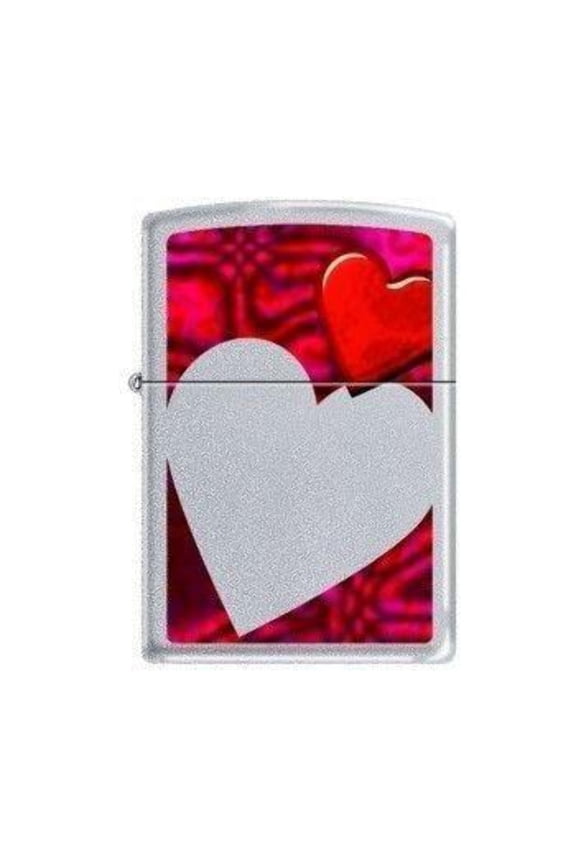 Lighter - Hearts Satin Chrome