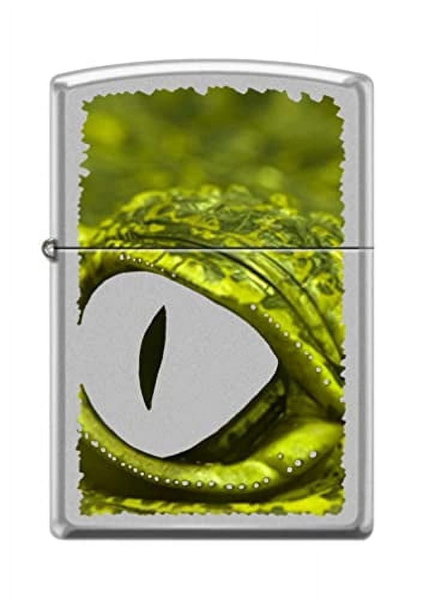 Zippo Lighter- Reptile Eye Lizard Alligator Satin Chrome Windproof Lighter #Z5089