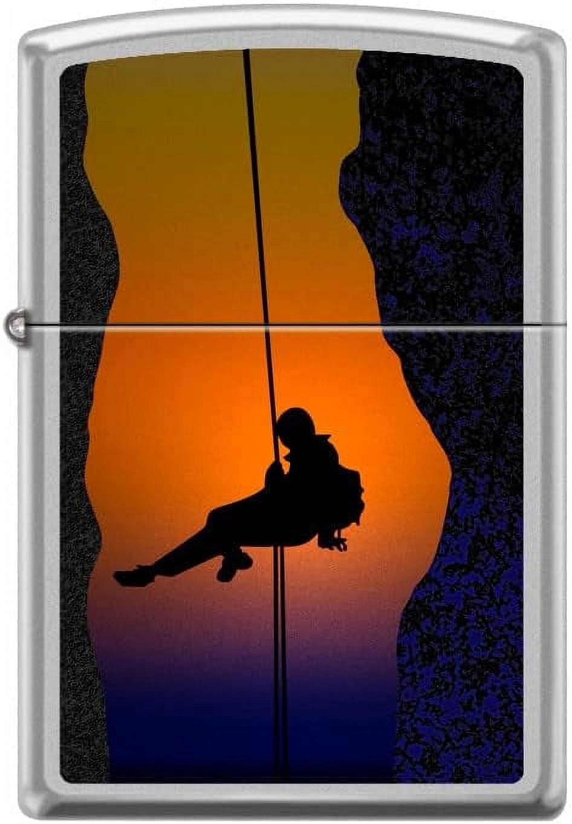 Zippo Lighter-Rock Climbing Satin Chrome Windproof Lighter #Z5405