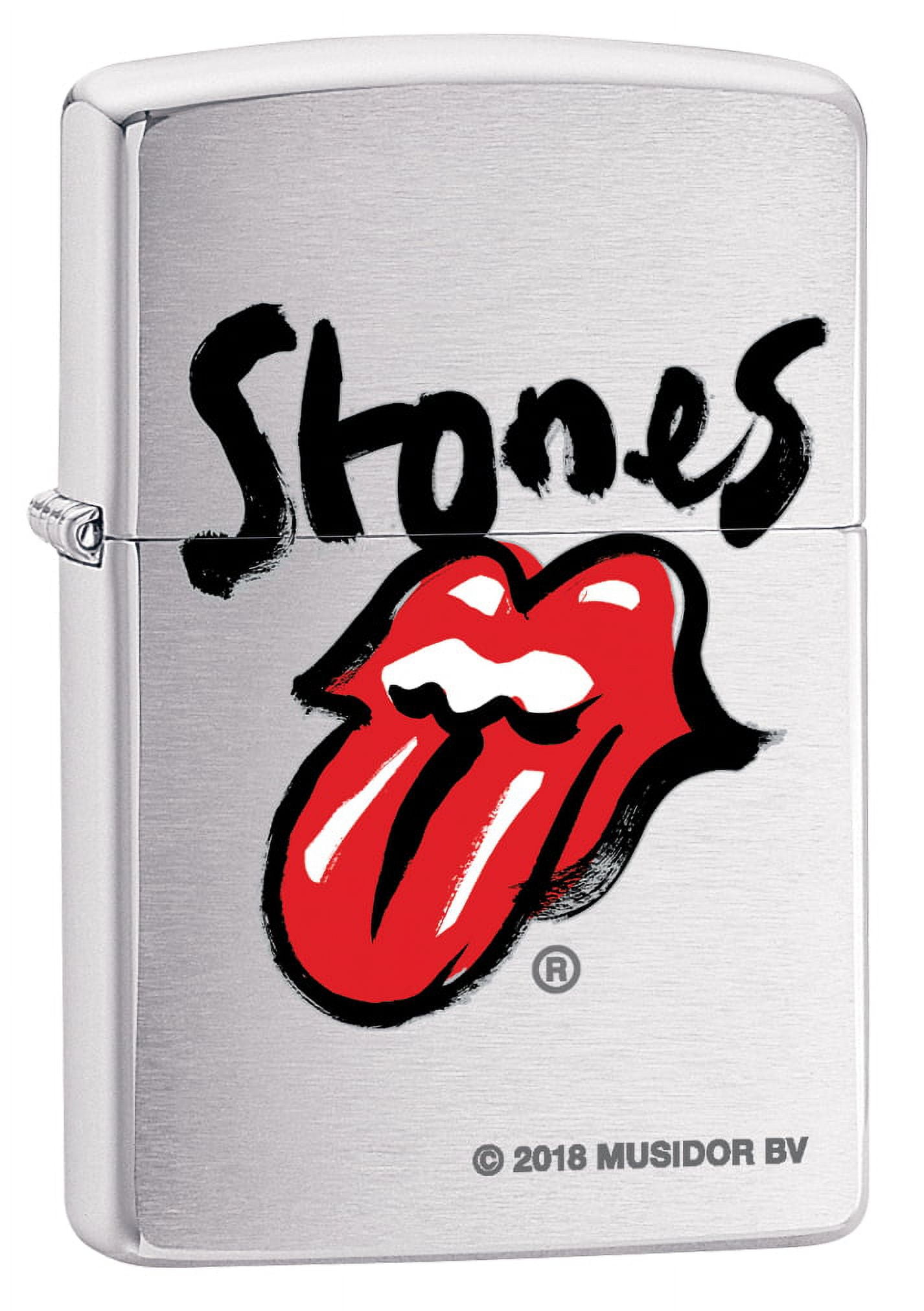 Zippo Lighter Rolling Stones Logo Brushed Chrome 80139