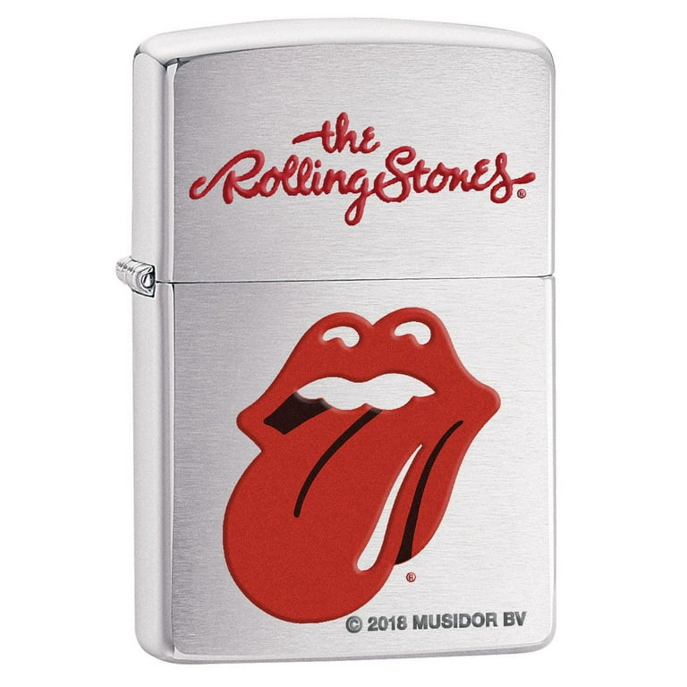 Zippo Lighter: Rolling Stones Logo - Brushed Chrome 80367