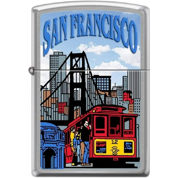 Zippo Lighter-San Francisco City Trolley Brushed Chrome Windproof Lighter #Z5525